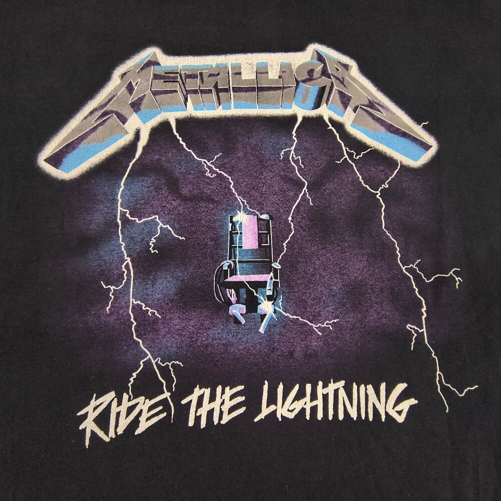 Metallica Ride The Lightning Band Graphic Crew Neck T Shirt Mens Size XL Black - Picture 4 of 9